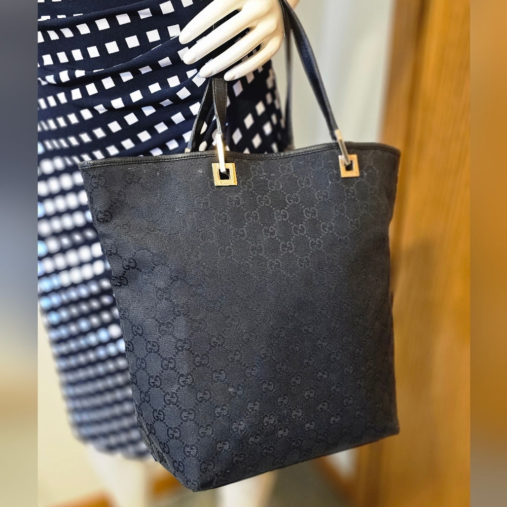 Gucci Black Tote with Gold Accents - Picture 2 of 16